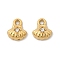 304 Stainless Steel with Crystal Rhinestone Charms, Ion Plating(IP), Golden, Shell Shape, 10x9x3.5mm, Hole: 1.6mm