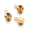 201 Stainless Steel Charm Rhinestone Settings, Flat Round, Golden, Fit for 4mm rhinestone, 8x5x3mm, Hole: 1.8mm
