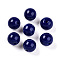 Opaque Solid Color Glass Beads, Round, Dark Blue, 8~8.5mm, Hole: 1.2~1.6mm, about 1420pcs/1000g
