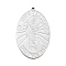304 Stainless Steel Pendants, Oval with St. Jude Charm, Stainless Steel Color, 44.5x28x1.5mm, Hole: 1.6mm