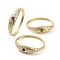 Cubic Zirconia Star Hinged Bangle, Golden Brass Jewelry for Women, Mixed Color, Inner Diameter: 2-3/8 inch(5.9cm)