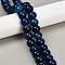 Dyed Natural Agate Beads Strands, Rondelle, Dark Blue, 15~16x11.5~12mm, Hole: 1.8mm, about 30pcs/strand, 13.66''~14.17''(34.7~36cm)