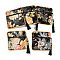 Chinese Style Floral Cloth Jewelry Storage Zipper Pouches, Square Jewelry Gift Case with Tassel, for Bracelets, Earrings, Rings, Random Pattern, Black, 11.5x11.5x0.7cm