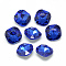 Pointed Back Glass Rhinestone Cabochons, Faceted, Back Plated, Square, Cornflower Blue, 12x12x5mm