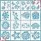 16Pcs PET Plastic Drawing Painting Stencils Templates, Square, White, 21x21cm