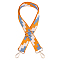 1Pc Flat Polyester Bag Strap, with Zinc Alloy Clasps, Geometric Patterns, for Bag Replacement Accessories, Orange, 66x3.6cm, 1pc