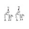 Non-Tarnish 201 Stainless Steel Pendants, Laser Cut, Human, Stainless Steel Color, 27x19x1.5mm, Hole: 3.5x6mm