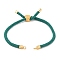 Nylon Cords Bracelet Makings Fit for Connector Charms, with Golden Brass Tree Slider Beads, Long-Lasting Plated, Light Sea Green, 8-5/8 inch(22cm), Hole: 1.9mm