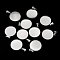304 Stainless Steel Pendant Cabochon Settings, Flat Round, Stainless Steel Color, Tray: 25mm, 29x26.5x1.5mm, Hole: 9x4mm, about 10pcs/bag