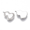 Brass Micro Pave Clear Cubic Zirconia Charms, with White Acrylic, Nickel Free, Gourd, Real Platinum Plated, 13x9.5x1.5mm, Hole: 1.7mm