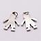 Tarnish Resistant 316 Surgical Stainless Steel Pendants, Boy Silhouette Pendants, Stainless Steel Color, 18x14x2mm, Hole: 3mm