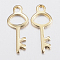 304 Stainless Steel Charms, Key, Golden, 15x6x1mm, Hole: 1.5mm