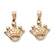 304 Stainless Steel Pendants, Crown, Golden, 22.5x20.5x3.5mm, Hole: 8x4.5mm