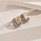 201 Stainless Steel Teardrop Glass Material High-end Minimalist Stud Earrings, Golden, Silver, 20x15mm