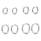 4Pairs 4 Styles Brass Huggie Hoop Earrings, Real Platinum Plated, 9.5~14.5x10.5~15.5x1.7~2mm, 1 Pair/style