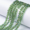 Electroplate Transparent Glass Beads Strands, Half Rainbow Plated, Faceted, Rondelle, Pale Green, 6x5mm, Hole: 1mm, about 80~85pcs/strand, 38~40cm