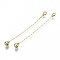 Brass Chain Tassel Big Pendants, with Iron Teardrop, Light Gold, 45~47x0.5mm, Hole: 1.6mm