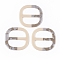 Acrylic Slide Buckles, Webbing Belts Buckles, Clothing Decorations, Two Tone, Imitation Gemstone, Square, Light Grey, 55.5x55.5x3.5mm