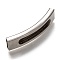 Non-Tarnish 304 Stainless Steel Slide Charms, Curved Tube, Stainless Steel Color, 38x8.5x3.5mm, Hole: 7.5x2.5mm