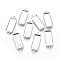 Non-Tarnish 304 Stainless Steel Cabochon Connector Settings, Plain Edge Bezel Cups, Rectangle, Stainless Steel Color, Tray: 25x10mm, 34x11x2mm, Hole: 2mm