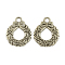 Tibetan Style Alloy Christmas Wreath Pendants, Cadmium Free & Nickel Free & Lead Free, Antique Silver, 20x16x2mm, Hole: 2mm