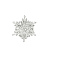 Clear Cubic Zirconia Snowflake Brooch Pins, Brass Brooch Clothing Accessories, Silver, 29x25mm