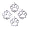 Tarnish Resistant 201 Stainless Steel Links connectors, Laser Cut, Bear Paw, Stainless Steel Color, 18.5x16x1mm, Hole: 1.5mm