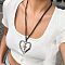 Alloy Pendant Necklaces, with Wax Rope, Jewely for Women, Heart, Platinum & Golden, 37.13 inch(94.3cm)