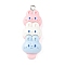 Animal Theme Resin Pendants, with Platinum Tone Iron Loop, Rabbit, 35.5x12x6.5mm, Hole: 2mm