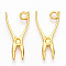 Alloy Pendants, Linesman Pliers, Cadmium Free & Lead Free, Real 18K Gold Plated, 24x10.5~11.5x1.5mm, Hole: 1.8~2mm