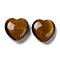 Natural Tiger Eye Healing Stones, Heart Love Stones, Pocket Palm Stones for Reiki Ealancing, 30x30x11.5~12.5mm