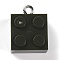 Resin Pendants, with Platinum Iron Loop, Toy Bricks, Dark Olive Green, 21x15.5x11mm, Hole: 2.6mm