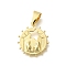 Rack Plating Brass with Cubic Zirconia Pendants, Long-Lasting Plated, Lead Free & Cadmium Free, Flat Round & Star Charms, Real 18K Gold Plated, 23.5x20.5x3mm, Hole: 4.2mm