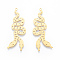 201 Stainless Steel Pendants, Snake, Real 18K Gold Plated, 47x17x1mm, Hole: 1.4mm