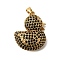 Rack Plating Brass Micro Pave Cubic Zirconia Pendants, Long-Lasting Plated, Lead Free & Cadmium Free, Duck Charms, with Jump Ring, Black, 26x21x9mm, Hole: 4x3mm