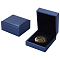 FINGERINSPIRE 2 Pcs 40mm Coin Presentation Display Box Steel Blue Color Rectangle PU Imitation Leather Coin Storage Boxes with Velvet Inside Commemorative Coin Challenge Coins Medals Badges Gift Case