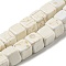 Synthetic Howlite Beads Strands, Cube, Old Lace, 7~8x7~8x7~8mm, Hole: 1.6mm, about 45~48pcs/strand, 13.39~14.41 inch(34~36.6cm)
