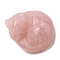 Natural Rose Quartz Display Decorations, Reiki Energy Stone Figurine, Sleeping Cat, 33.5x39x23.5mm