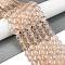 Frosted Transparent Glass Bead Strands, with Gold Powder, Round, PeachPuff, 8mm, Hole: 1mm