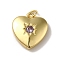 Rack Plating Brass Micro Pave Cubic Zirconia Pendants, Cadmium Free & Lead Free, Heart, Purple, 17x15.5x4mm, Hole: 3mm