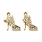 Alloy Crystal Pendants, with Rhinestone, Butterfly High-Heeled Shoes, Golden, 20x16.5x3mm, Hole: 1.8mm