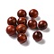 Natural Wood Beads, Undyed, Round, Dark Red, 10~10.5mm, Hole: 1.6mm