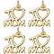 8Pcs Mother's Day Rack Plating Brass Charms, with Jump Ring, Cadmium Free & Lead Free, Long-Lasting Plated, Word I Love Mom Charm, Real 18K Gold Plated, 14.5x14.5x1.5mm, Hole: 3.2mm