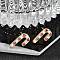 Christmas Rack Plating Brass Cubic Zirconia Stud Earrings, Real 18K Gold Plated, Long-Lasting Plated, Lead Free & Cadmium Free, Candy Cane, 13x7mm