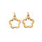 304 Stainless Steel Charms, with Jump Rings, Laser Cut, Hollow, Flower, Real 14K Gold Plated, 9.5x8x1mm, Jump Ring: 2.8x0.5mm, 1.8mm inner diameter