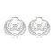 Non-Tarnish 304 Stainless Steel Bat Hoop Earrings for Women, Stainless Steel Color, 54x53x1~2mm