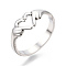 Non-Tarnish 304 Stainless Steel Hand Heart Cuff Rings, Open Rings for Women Girls, Stainless Steel Color, US Size 6(16.7mm)
