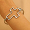 Alloy Bangles for Women, Platinum, Cross, Inner Diameter: 2-1/2 inch(6.3cm)