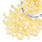Glass Seed Beads, Ceylon, Round, Lemon Chiffon, 4mm, Hole: 1.5mm, about 1000pcs/100g