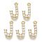 Brass Micro Pave Cubic Zirconia Charms, Nickel Free, Letter, Clear, Real 18K Gold Plated, Letter.J, 13.5x7x2.5mm, Hole: 1.2mm